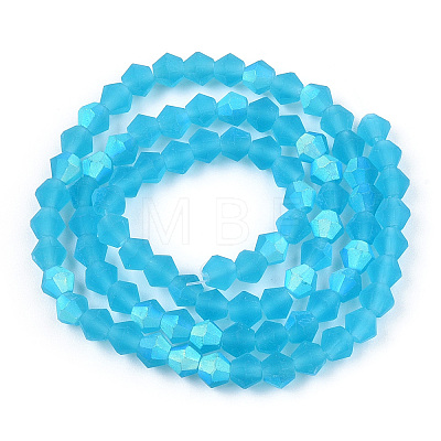 Imitate Austrian Crystal Bicone Frosted Glass Beads Strands EGLA-A039-T4mm-MB19-1