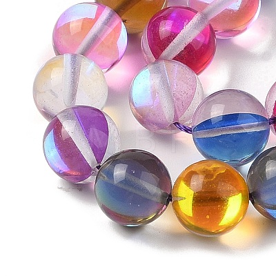 Electroplated Synthetic Moonstone Beads Strands G-C131-A01-03-1