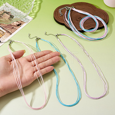 6Pcs 3 Colors 1MM Polyester&Cotton Waxed Cord 5-Strand Necklace Making MAK-TA0001-36A-1