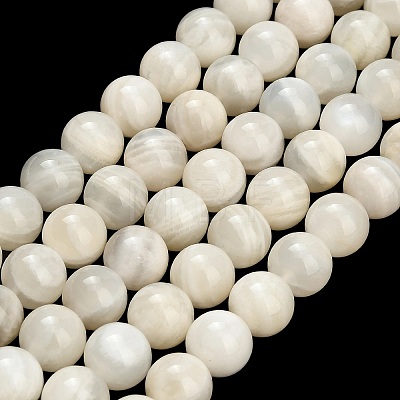 Natural White Moonstone Beads Strands G-L664-A01-10mm-1