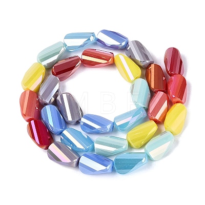 Electroplate Opaque Glass Beads Strands EGLA-N022-10B-B01-1