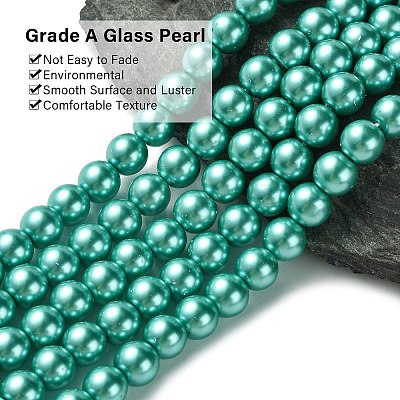 Eco-Friendly Dyed Glass Pearl Round Beads Strands HY-A008-8mm-RB073-1