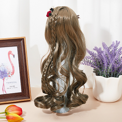 PP Plastic Long Wavy Curly Hairstyle Doll Wig Hair DIY-WH0304-260-1