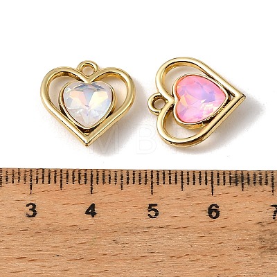 UV Plating Alloy Glass Pendants FIND-K032-18G-1