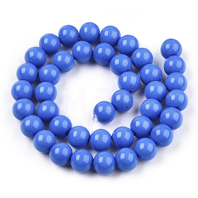 Opaque Solid Color Glass Beads Strands X-GLAA-T032-P8mm-11-1