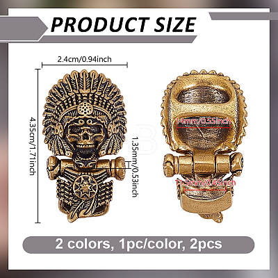 2Pcs 2 Colors Brass Shackle Clasps KK-NB0004-26-1
