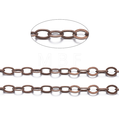 Brass Flat Oval Cable Chains CHC025Y-R-1
