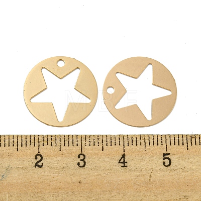 Brass Etched Metal Embellishments Pendants KKC-D001-10KCG-1
