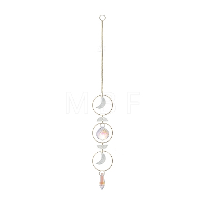 Shell Moon Hanging Ornaments HJEW-P016-01G-A-1