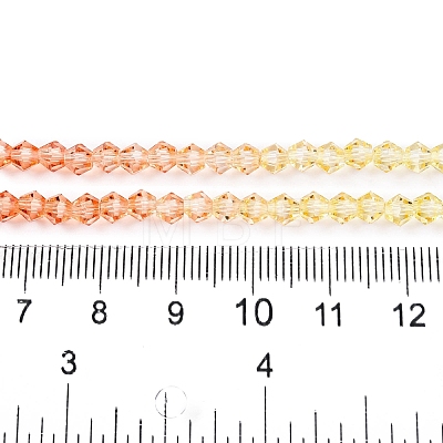 Gradient Color Baking Paint Glass Bead Strands DGLA-A039-T2mm-A014-1