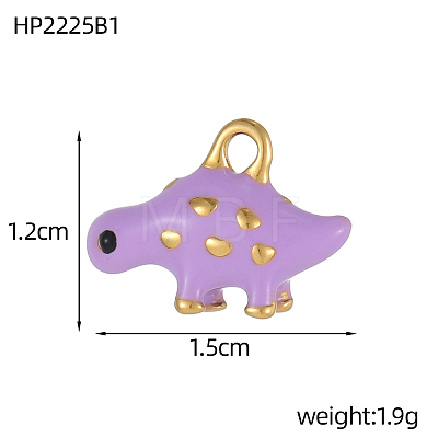 304 Stainless Steel Enamel Pendants STAS-OY002-77G-1