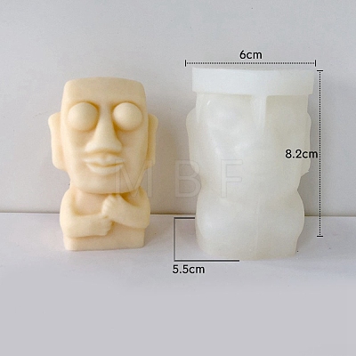 Nordic Style Abstract Art Moai Statue DIY Silicone Candle Molds PW-WG90695-04-1