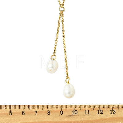 Natural Pearl Rice Tassel Y Necklaces NJEW-JN06216-1