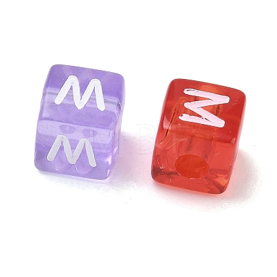 Spray Painted Transparent Acrylic Beads MACR-K365-07M-1