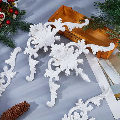 PU Flower Carved Corner Decor AJEW-WH0709-423-1