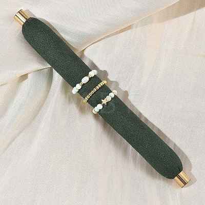 3 Pcs Natural Gemstone & Cultured Freshwater Pearl & Brass Beaded Stretch Ring Set RJEW-JR01084-1