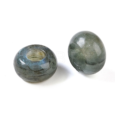 Natural Labradorite European Beads X-G-G740-14x8mm-37-1