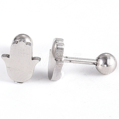 201 Stainless Steel Barbell Cartilage Earrings EJEW-R147-17-1