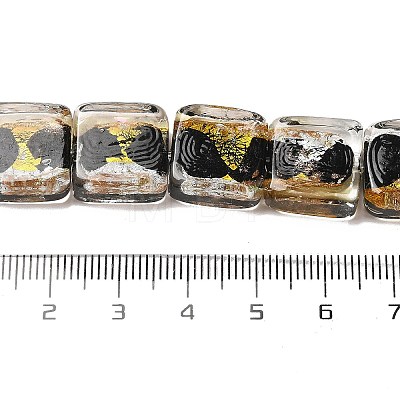 Handmade Gold Foil and Silver Foil Lampwork Beads FOIL-C001-01B-09-1