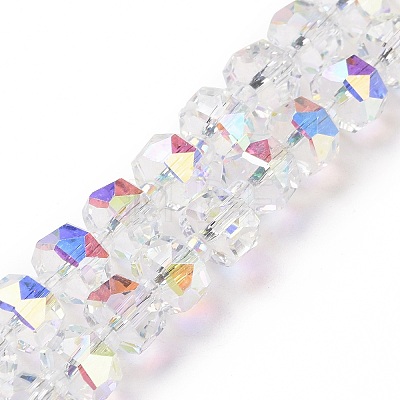 Electroplate Transparent Glass Beads Strands EGLA-H101-03A-1
