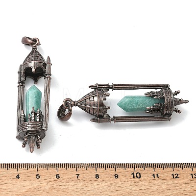 Natural Amazonite Faceted Pointed Bullet Shaped Big Pendants G-P613-01R-02-1