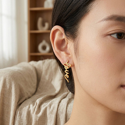 304 Stainless Steel Stud Earrings for Women PD8661-1