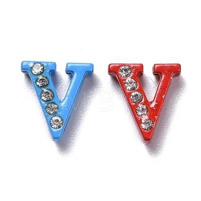 Spray Painted Zinc Alloy Slide Charms ALRI-WH0005-13V-1