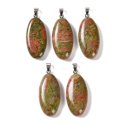Natural Unakite Pendants GG-CBACB71-01P-01-1
