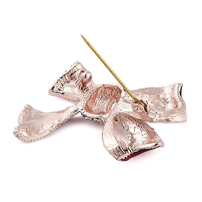 Zinc Alloy Crystal Rhinestone Bowknot Brooches JEWB-I031-01B-1