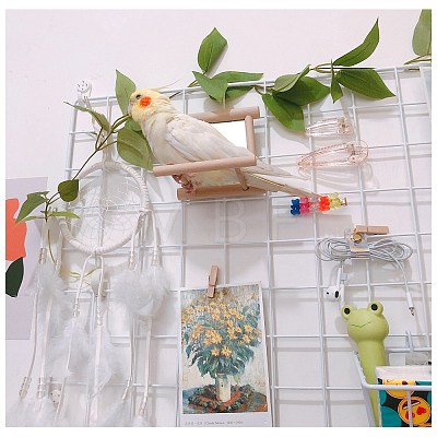Bird Mirror Birdcage Stand Bar Accessories AJEW-WH0114-38-1