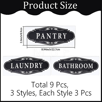 3Pcs 3 Styles PVC Self-adhesive Sign Label Paper DIY-CP0013-69-1