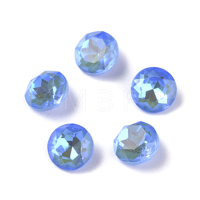 Faceted Glass Pointed Back Rhinestone Cabochons GLAA-L021-E01-1