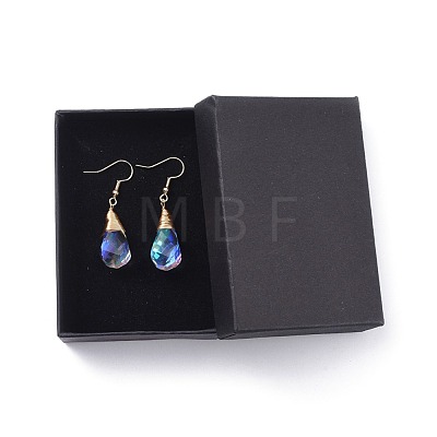 AB Color Half Electroplated Glass Dangle Earrings EJEW-JE03565-1