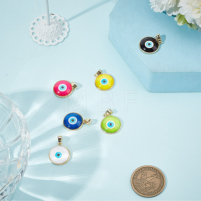 6Pcs 6 Colors Glass Pendants KK-DR0001-11-1