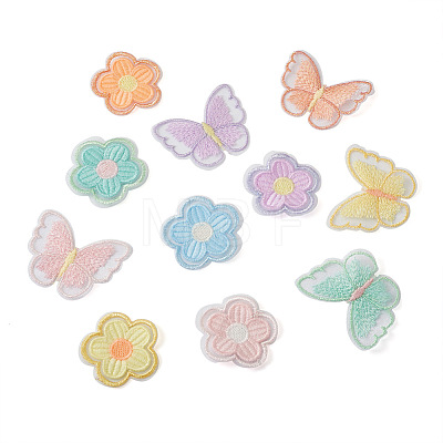 48Pcs 12 Style Sew on Computerized Embroidery Polyester Clothing Patches DIY-CW0001-33-1