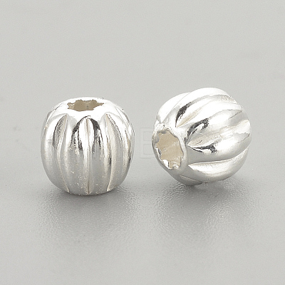 925 Sterling Silver Corrugated Beads STER-S002-14-3mm-1