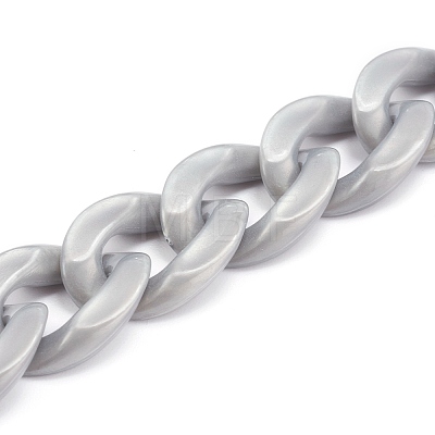 Handmade Opaque Acrylic Curb Chains AJEW-JB00925-07-1