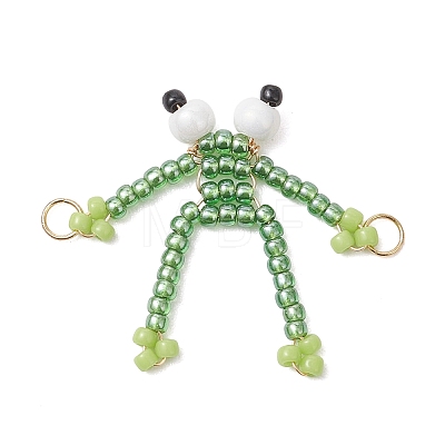 Glass Seed Beaded Links Connector Charms PALLOY-MZ01229-1