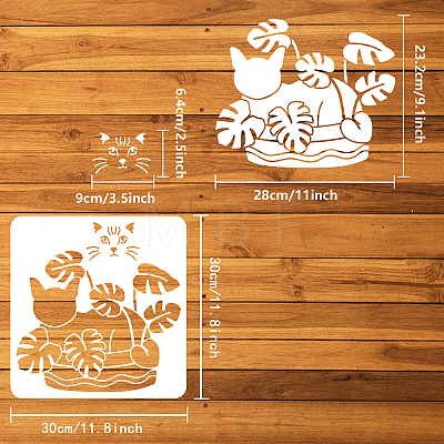 PET Hollow Out Drawing Painting Stencils DIY-WH0391-0522-1