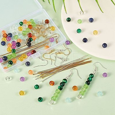 DIY Stone Beads Earring Making Kit DIY-SZ0007-69-1