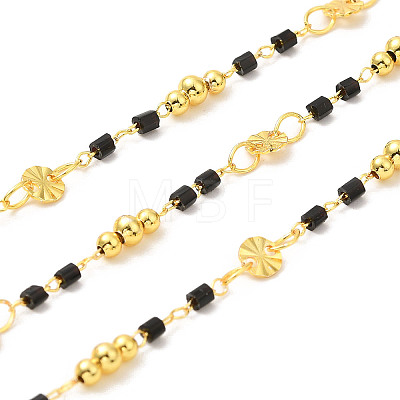 Brass Handmade Beaded Chains CHC-P011-B01-G-1