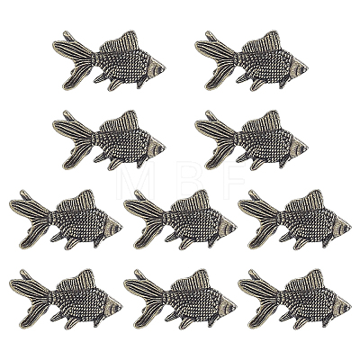 10Pcs Brass Fish Figurines Ornaments DJEW-ME0001-13AB-1