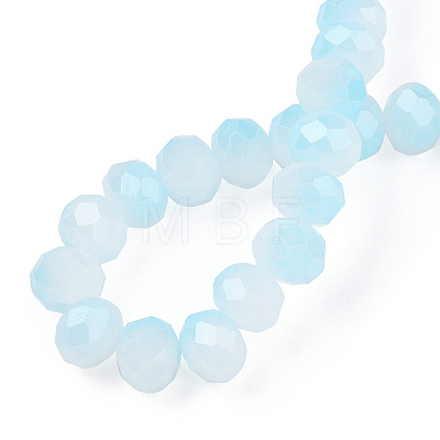 Two-Tone Imitation Jade Glass Beads Strands GLAA-T033-01C-05-1