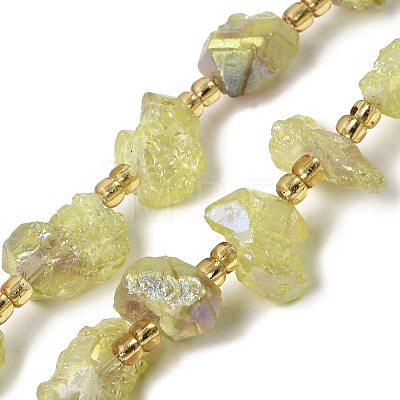Electroplated Raw Rough Natural Amethyst Beads Strands G-Z131-J02-04-1