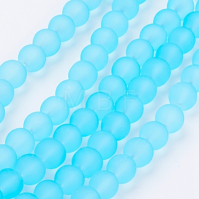 Baking Paint Transparent Glass Bead Strands X-GLAA-S031-8mm-21-1