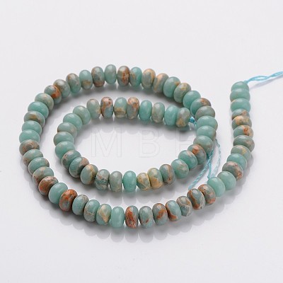 Synthetic Aqua Terra Jasper Beads Strands G-F224-02-8x5mm-1