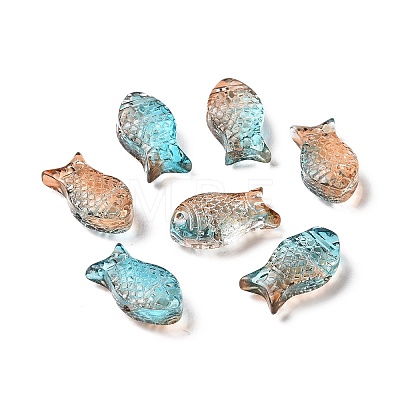 Transparent Spray Painted Glass Beads X1-GLAA-I050-10D-1