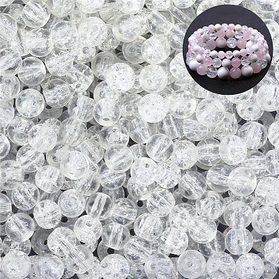 5 Strands Spray Painted Crackle Glass Beads Strands CCG-PA0001-08A-1
