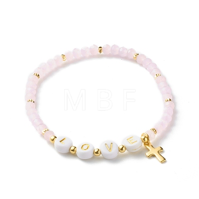 Glass Beads Stretch Bracelets Sets BJEW-JB06575-01-1