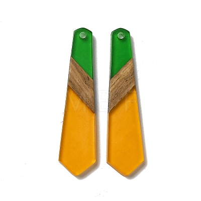 Opaque Resin & Walnut Wood Pendants RESI-D060-B-1